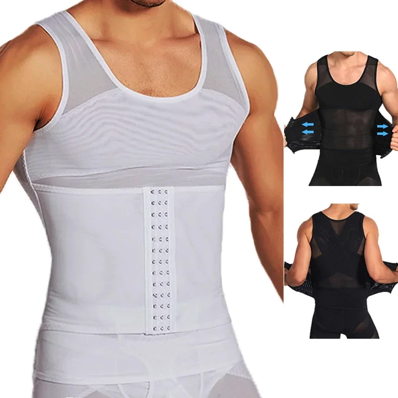 

Mens Body Shaper Compression Vest Abdomen Shapewear Tummy Slimming Sheath Gynecomastia Shapers Corset Waist Trainer Fajas Tops