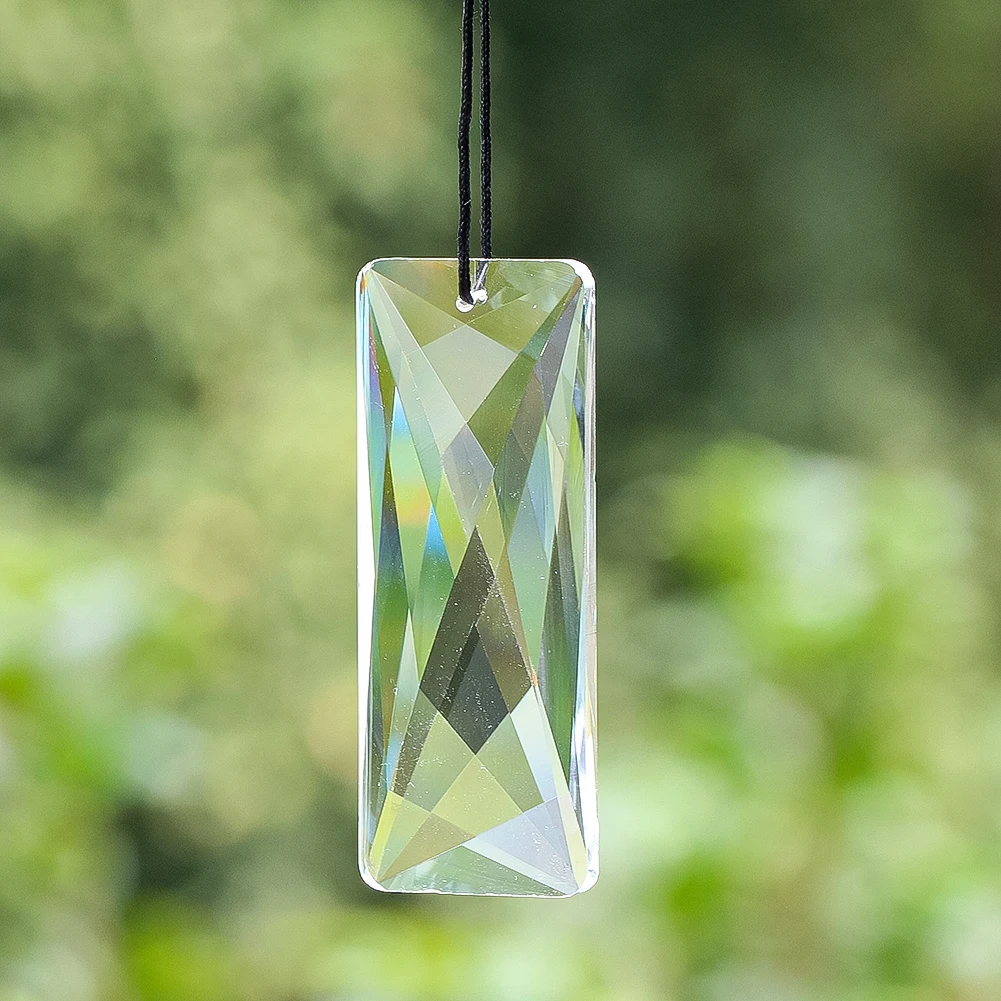 75mm Suncatcher Crystal Hanging Precision Faceted Glass Prisms Pendant Chandeliers Parts Replacement