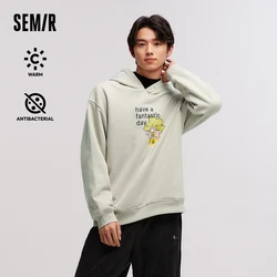 Semir Sweater Men Heating and Bacteriostatic 2024 Winter New Hooded Printed Couple Outfit