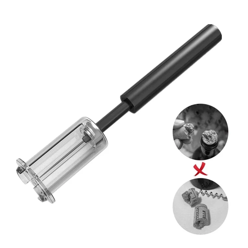 Bomba de aire sacacorchos de vino herramientas de barra seguro portátil pasador de acero inoxidable removedor de corcho abridor de botellas de presión de aire accesorios de cocina
