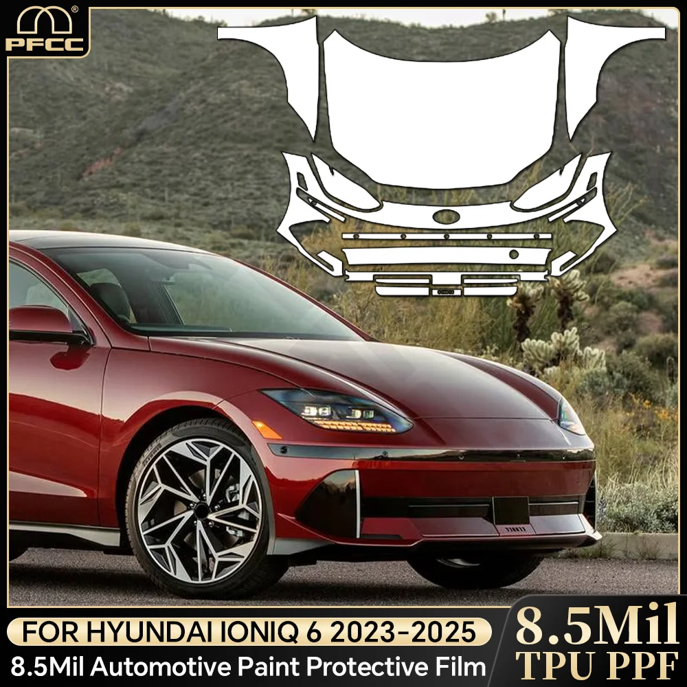 

For Hyundai Ioniq 6 2023 2024 8.5Mil PPF Pre-cut TPU Paint Protection Film Car Body PPF Bra Anti-Scratch Clear Kit Resistant