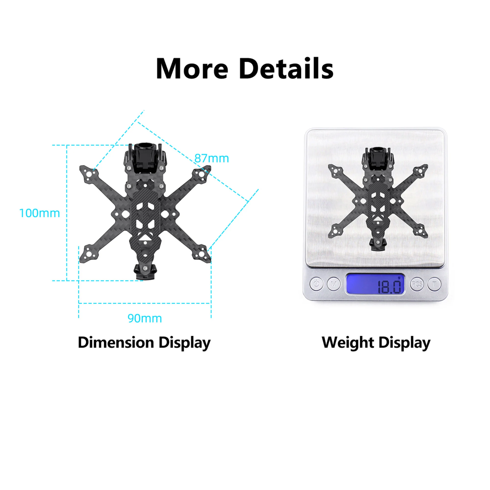 GEPRC GEP-TC18 O4 HD Wide X Frame Suitable T-Cube18 Drone Carbon DIY RC FPV Quadcopter Drone Accessories Parts
