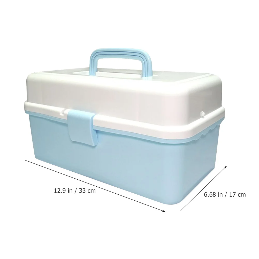 

3-Layer Stationery Storage Box Supply Organizer Home Office Craft Tools Case Multi-Purpose Pp Container Kids