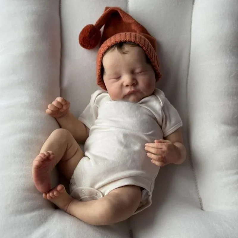 

48CM Reborn Baby Dolls Newborn Levi Slepping 3D Skin Multiple Layers Painting Visible Veins High Quality Collectible Art Doll