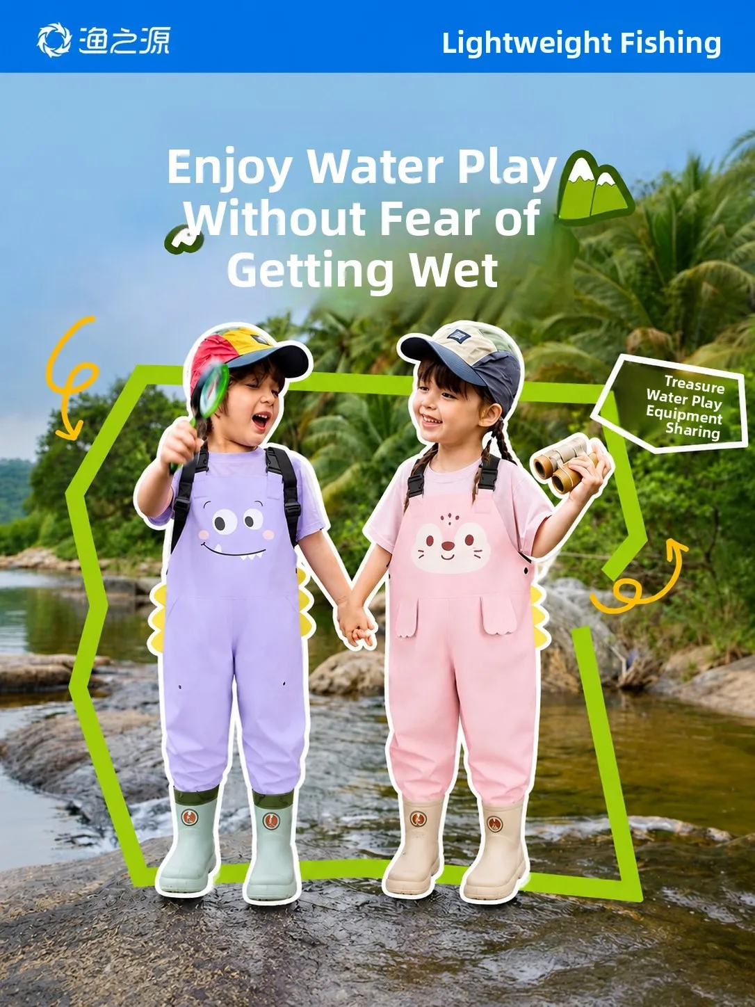 fishing-source-children's-wetsuit-rain-boots-sea-exploration-suit-baby-water-play-clothes-surfing-pants-jumpsuit-rain-shoes