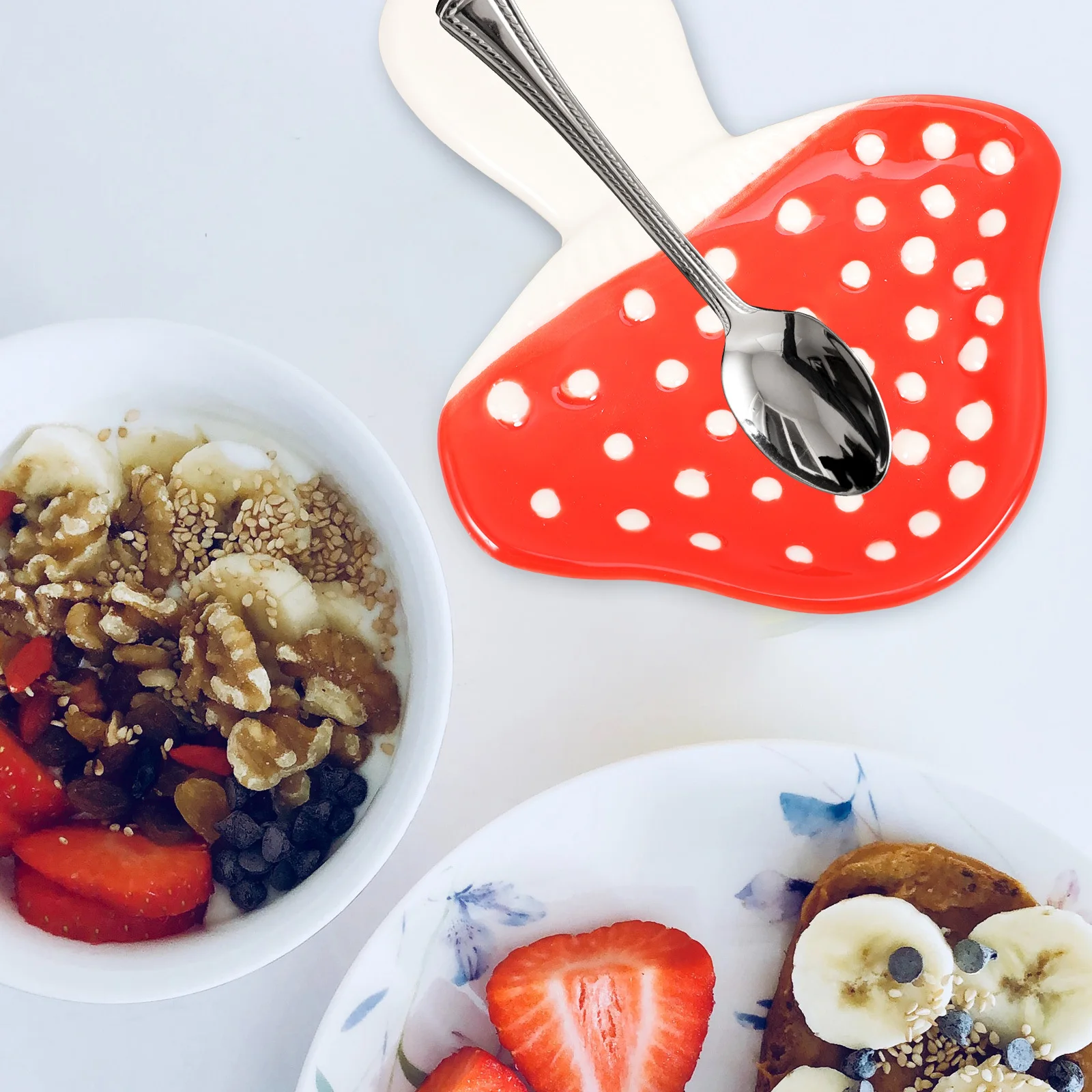 

Modern Farmhouse Spoon Rest Ceramic Pot Holder for Kitchen Counter Heatproof Spatula Rest Stylish Kitchen Decor for Dining Table