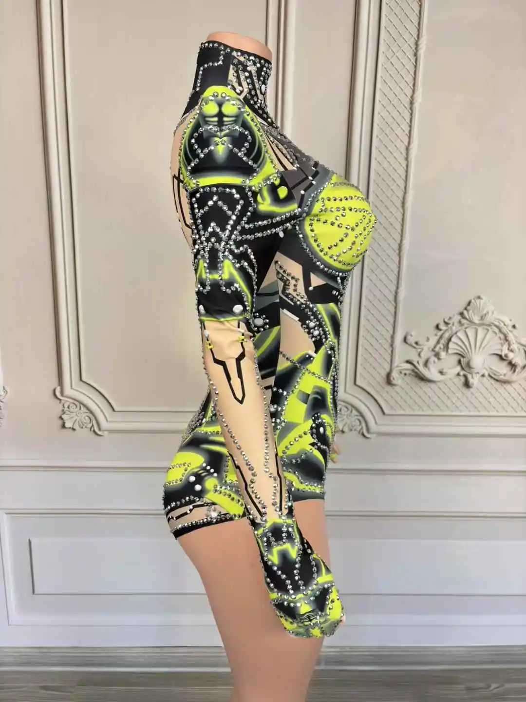 Seksowne błyszczące body sceniczne klub nocny bar DJ damy gogo tancerka grupa kombinezon strój do tańca na rurze cosplay Halloween stroje sceniczne