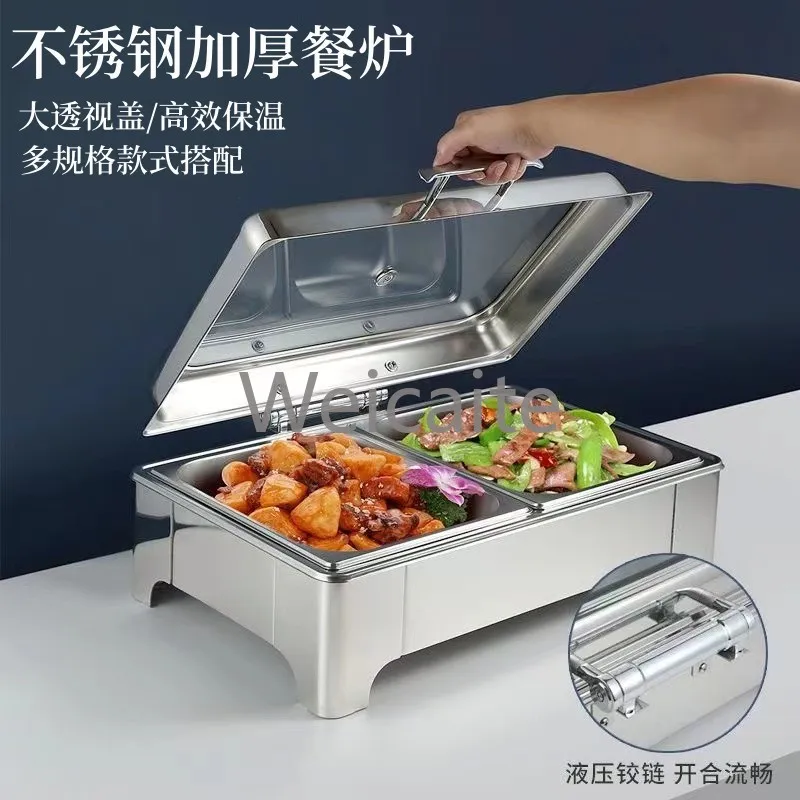 

Stainless Steel Buffet Stove, Electric Heating Square Buffy Stove, Semi Flip Hotel Dining Stove, Electric Insulation Stove