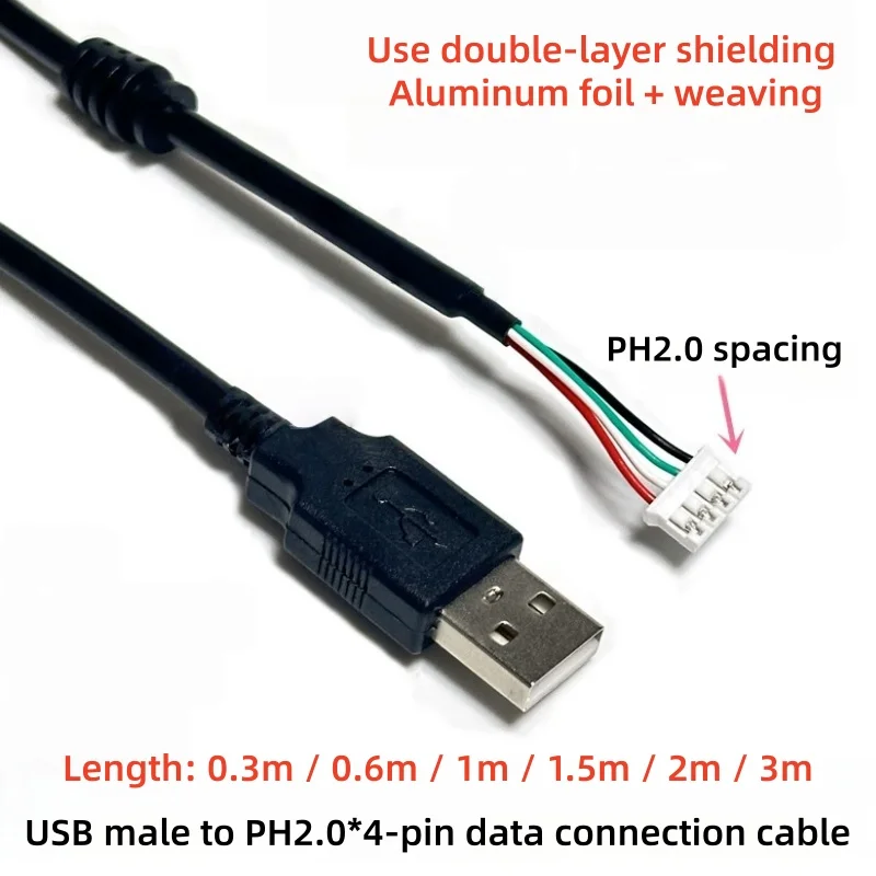 5pcs USB to PH2.0 DuPont Adapter Extension Cable Touch Screen Cable USB Terminal Data Cable