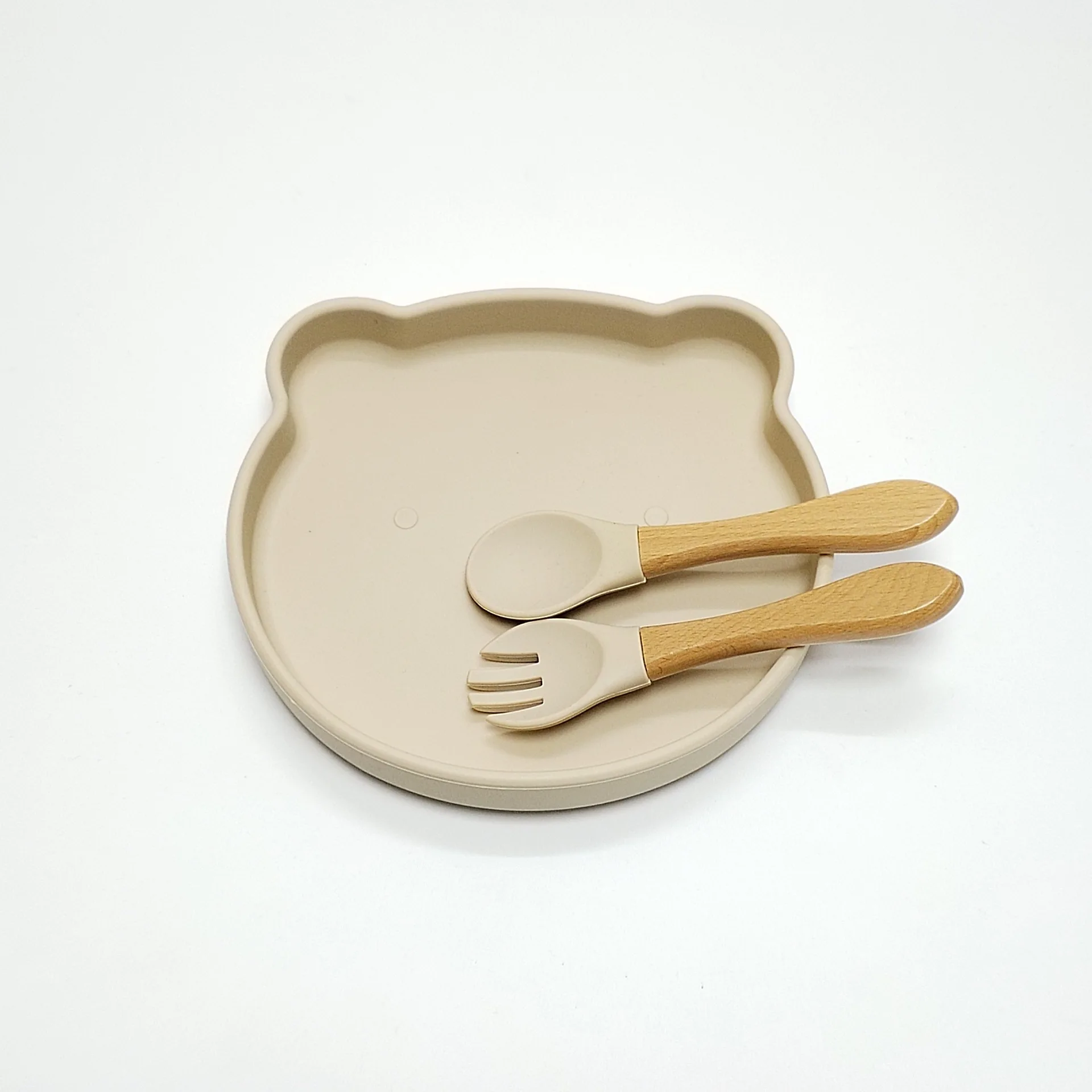 

Children's silicone suction cup dinner plate bear complementary food dinner plate food grade baby learn to eat training tablewar