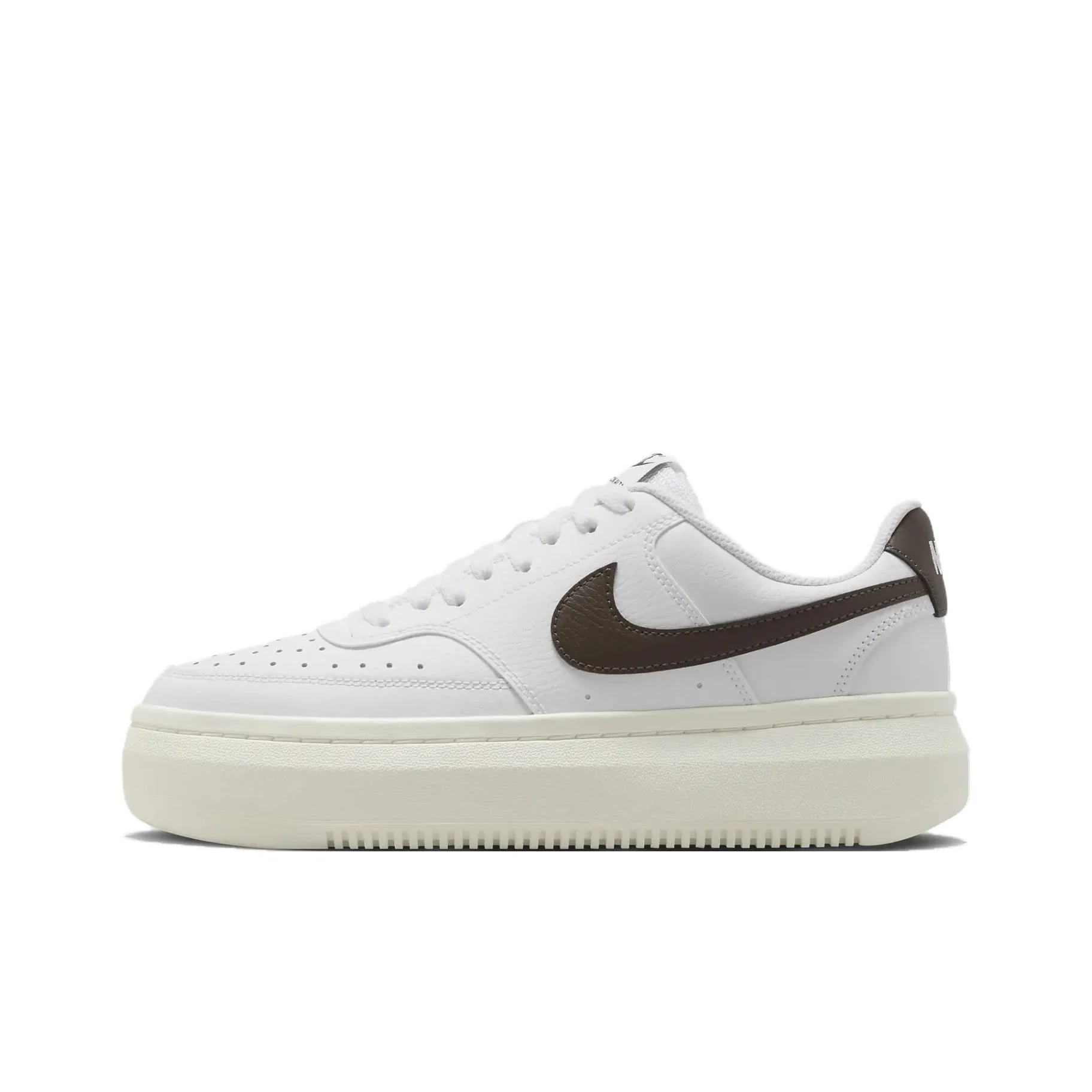 Nike Court Vision Alta Comfortable Low top Skateboard Shoes Women's White Brown DM0113-103