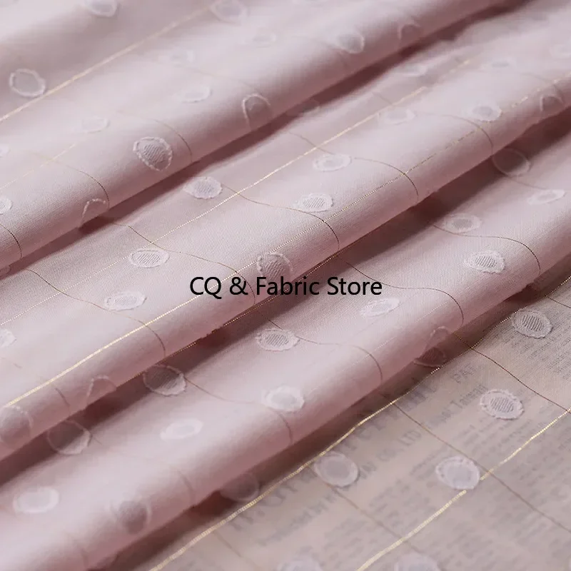 جديد تنفس الشيفون قطع زهرة النسيج السويسري نقطة الذهب سلك شعرية الجاكار النسيج DIY بها بنفسك السيدات فستان قميص