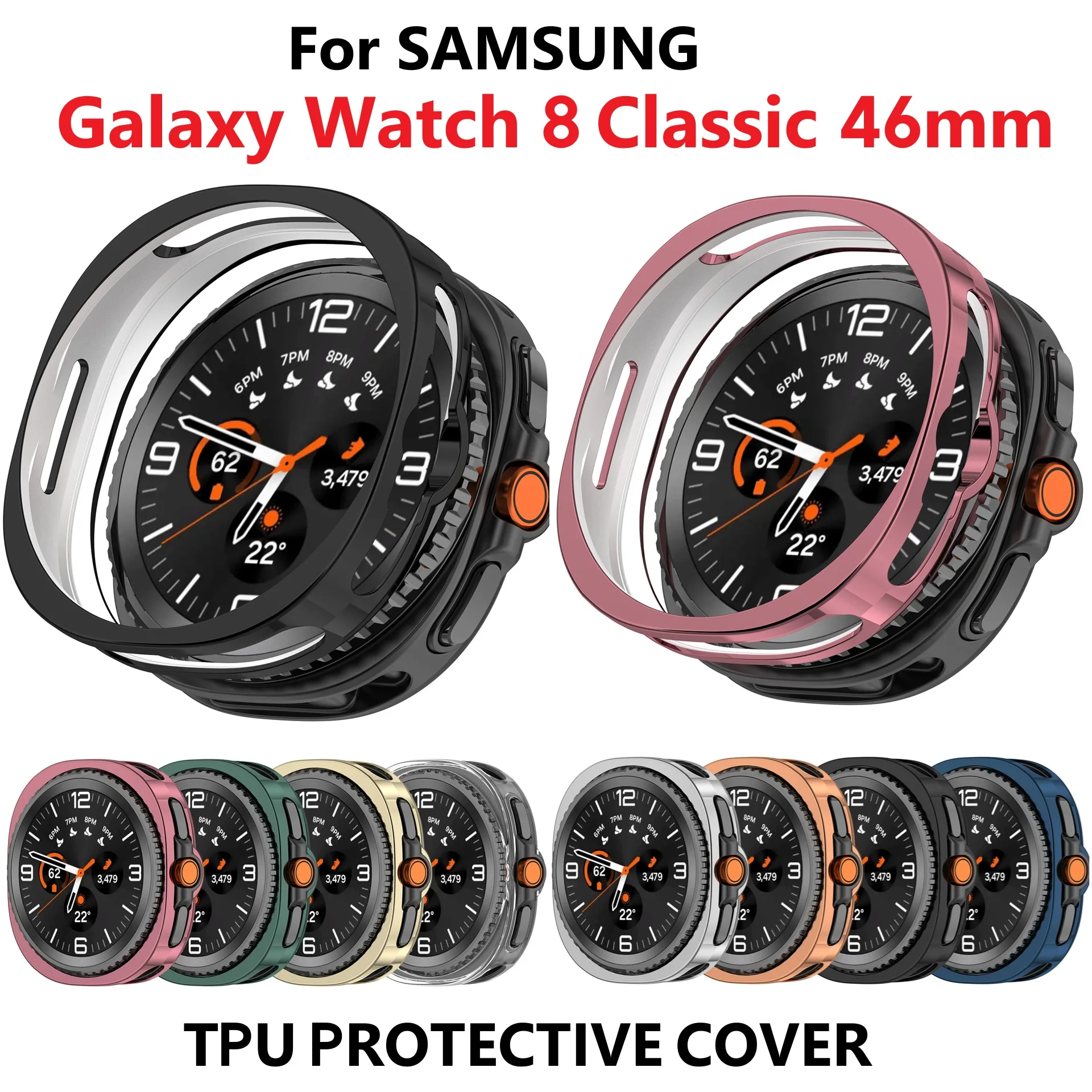 30 قطعة غطاء حماية للساعة الذكية لساعة سامسونج جالاكسي 8 الكلاسيكية 46 مللي متر حافظة إطار ممتص للصدمات من البولي يوريثان الناعم (ليست واقي الشاشة)