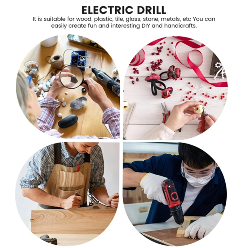 HOT! 0.7-1.2Mm Micro-Electric Hand Drill Set For Resin,Electric Mini Drill For Jewelry Making Electrical Pin Vise Kit