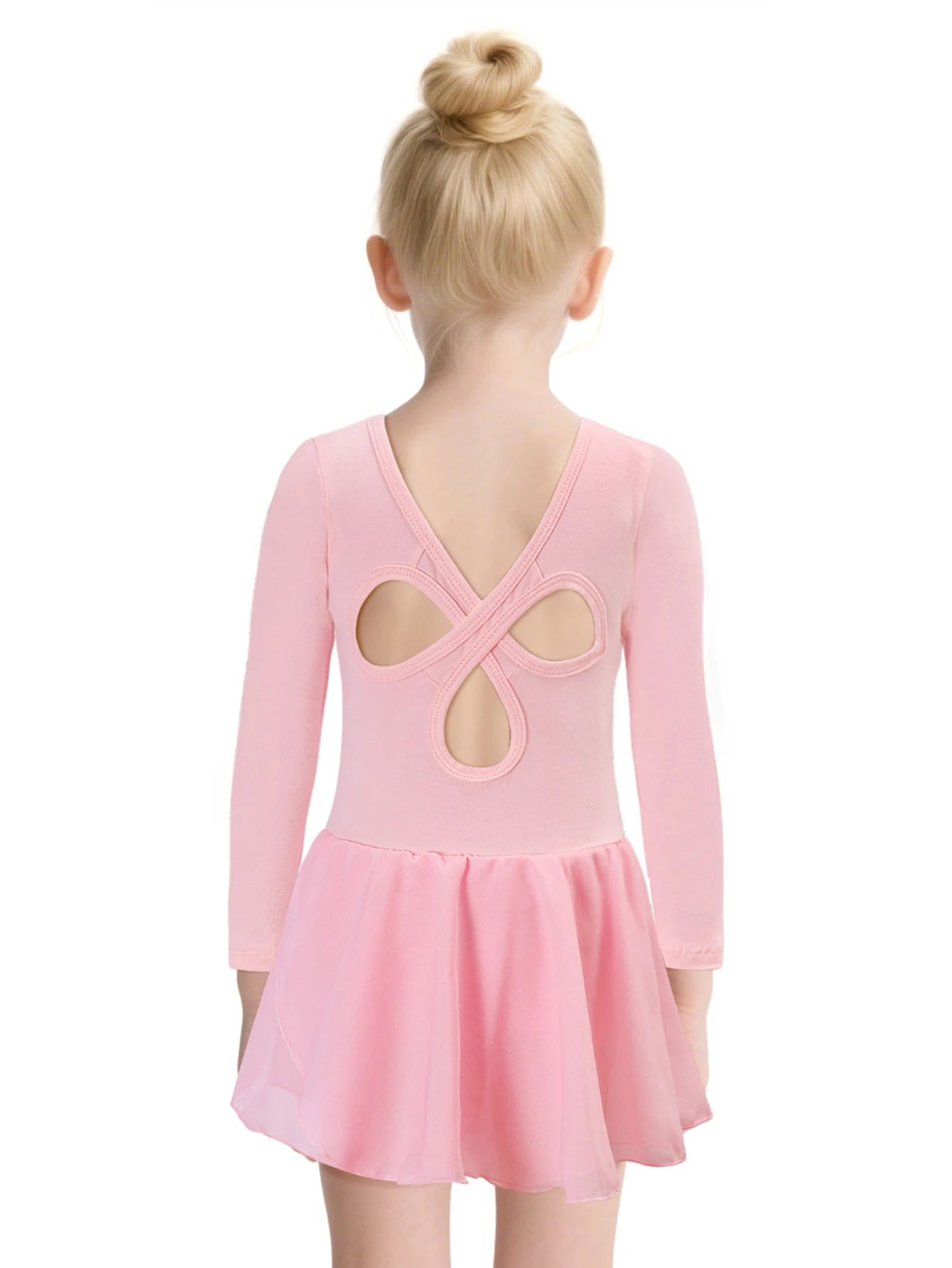 Body da balletto a maniche lunghe per ragazze Body da ballo per bambini con gonna tutù Abito da ballerina ginnastica