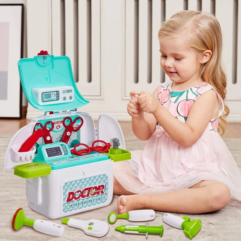 Kit de jouets de simulation de médecins et d'infirmières pour enfants, jeu de simulation, étui de transport, ensembles de jeu