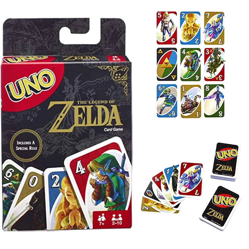 

Mattel Games UNO Family Night (The Legend of Zelda) Card Game. Comes with graphics and special rules Camping and Party Card Game