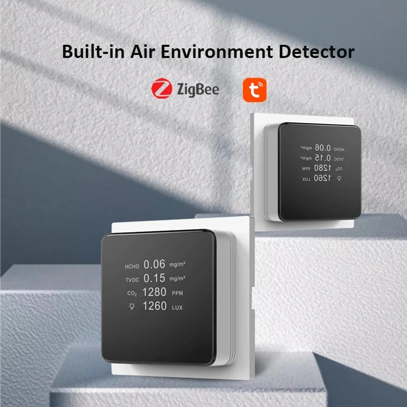 High Quality Zigbee CO2 Detector Temperature and Humidity and Air Quality Monitor with Auto Alarm CO2 Monitor Gas Analyzer