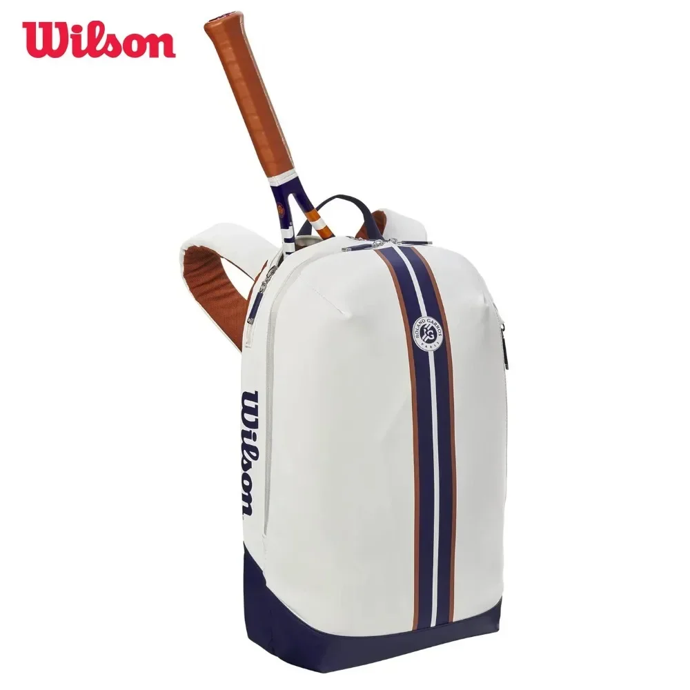 

Wilson 2023 Roland Garros Super Tour Tennis Backpack Featuring Racket Pockets with Partial Racket Compartments Elegant Design