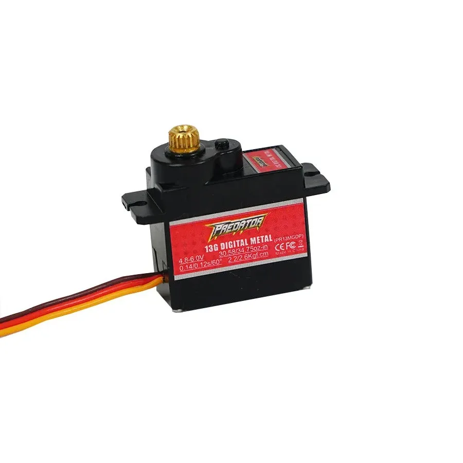 2PCS FMS 13g Metal Gear Digital Servo, Predator Series, Postive or Reverse, 4.8V–6V RC Plane Servo