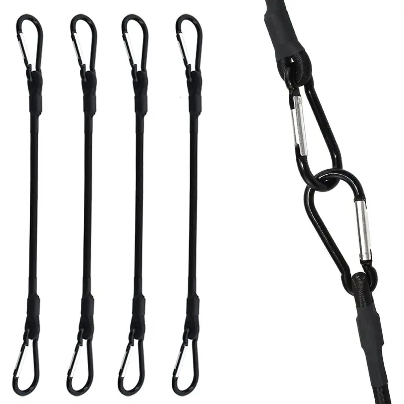 2/4PCS 8mm Elastic Bungee Cords With Carabiner Hooks 45 60 80cm Tie Down Straps For Camping Cargo Rack Luggage