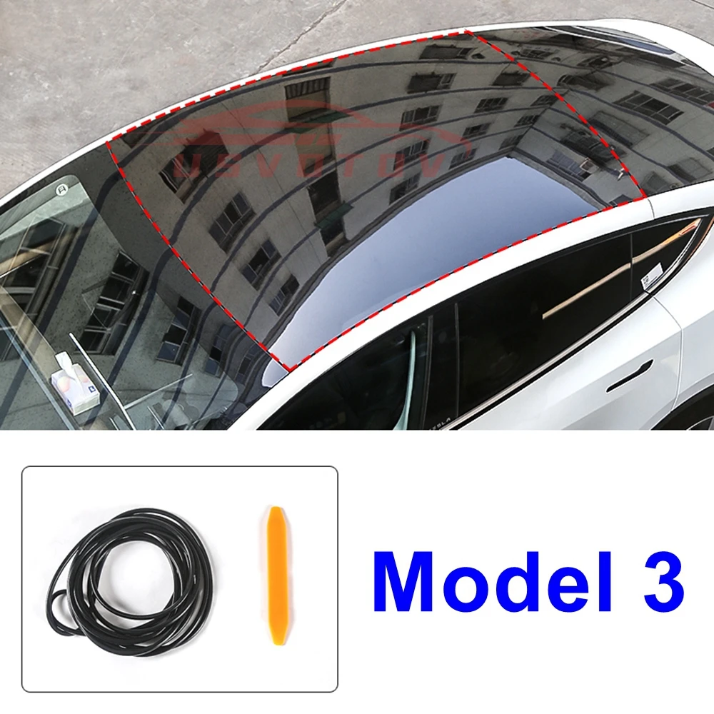 

For Tesla Model 3 Sunroof Seal Strip Anti Wind Noise Reduction Kits Rubber Flexible Sounds Reduce Accessories