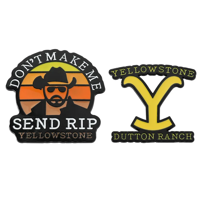 

Yellowstone-Dutton Ranch Enamel Pin Vintage Metal Badge American TV Series Jewelry Letter Brooch for Friends