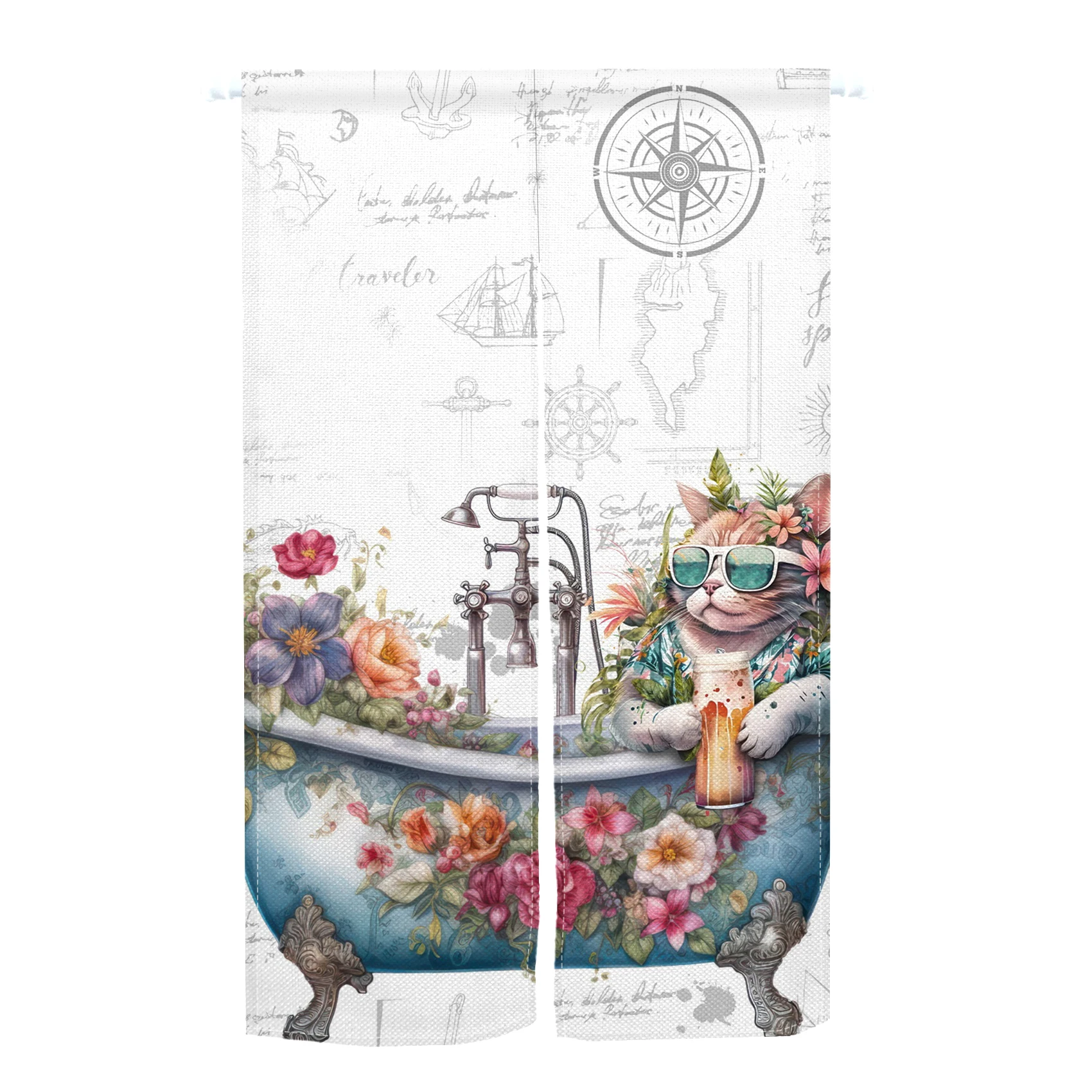 Unique Artistic Door Curtains Diverse and Eye Catching Designs Linen for Kitchen Room Japanese Half Open Decoration Curtains