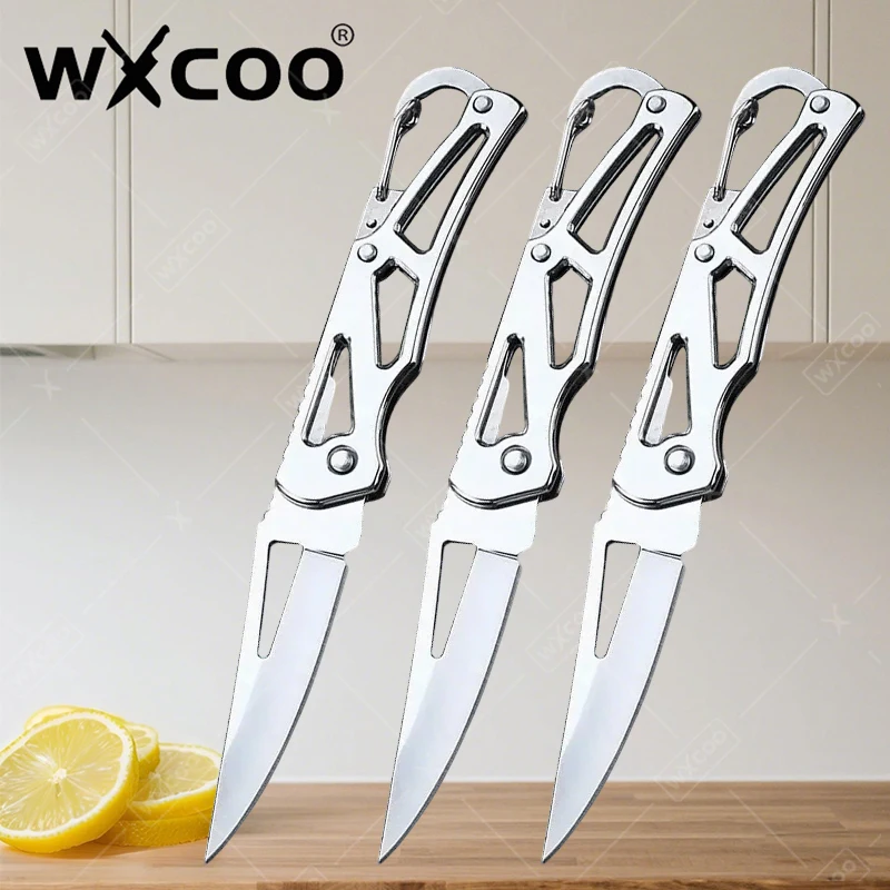 

WXCOO Folding Pocket Knife Stainless Steel Fruit Knife Multifunctional Meat Cutting for Easy Carrying Kitchen Knife Steel Handle