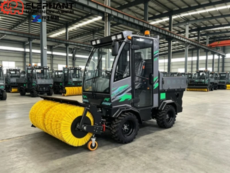 YG Construction Snowplow With Fully Enclosed Cab Engine & Motor Included Street Sweeper Snow Removal Machine