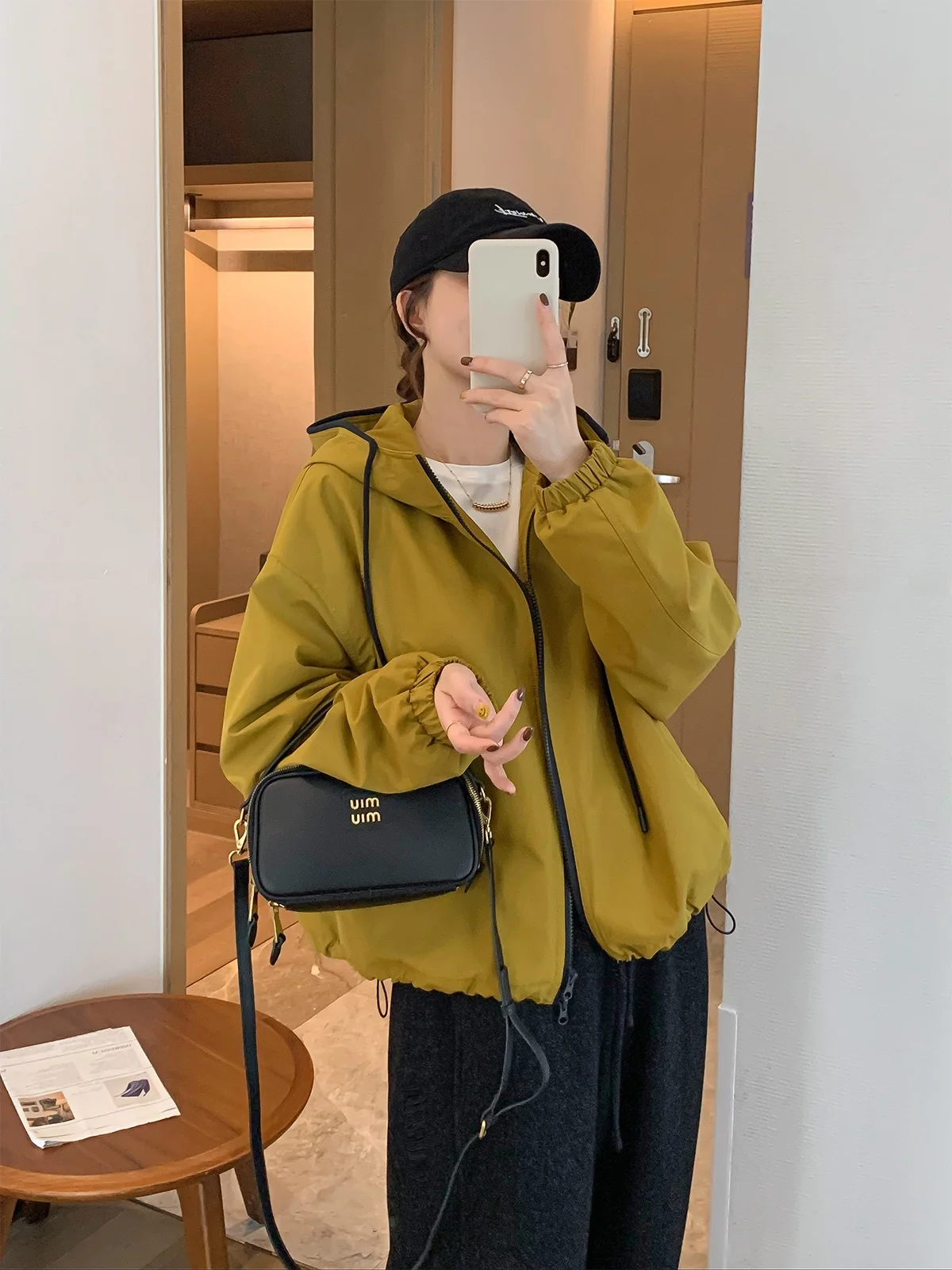 

Faionable Love Devil Fi Women's Casual Loose Cotton Jaet with Hood Dstring Autumn Winter New Sle Zipper Closure ...