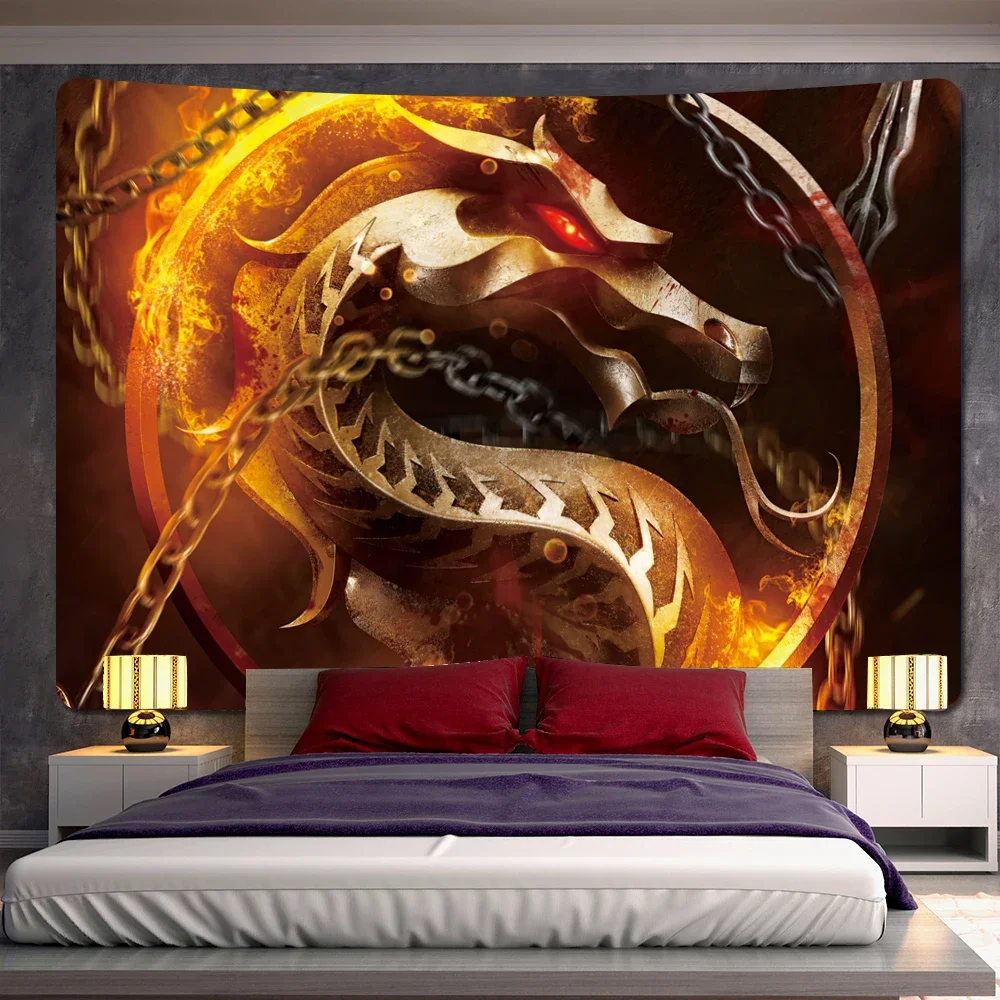 Medieval Dragon Home Decor Art Tapestry Hippie Boho Tarot Psychedelic Scene Pretty Room Wall Decor Mandala Sheets