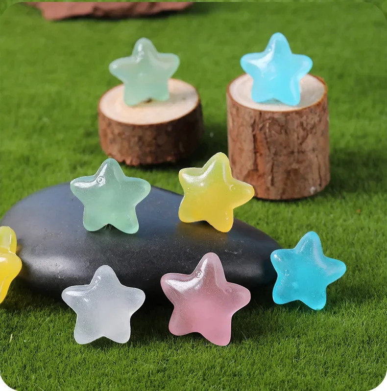 10-50pcs Mini Fluorescence Rainbow Stars Cute Starfish Glow in The Dark DIY Micro Landscape Fish Tank Aquarium Decoration