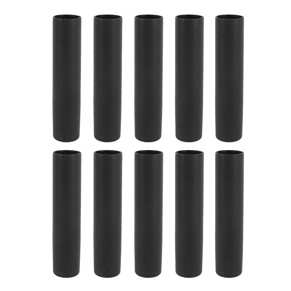 10pcs Easy Install Rubber Handle Grip Covers Anti Slip Black Handle Sleeves Seamless Textured Protective Cover Fitness Equipment
