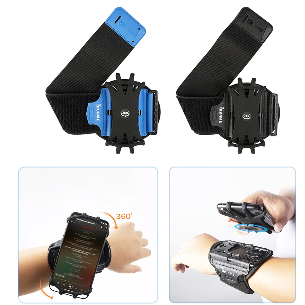 Outdoor Sports Wrist Phone Bag Removable Rotating Mobile Phone Wristband Armband Arm Bag Wrist Holder Fitness Running Cycling