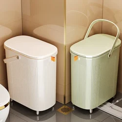 Trash Can Household Toilet Large Capacity with Lid Toilet Pail Internet Celebrity Minimalist Gap Dedicated Jar Put Fiber Drum