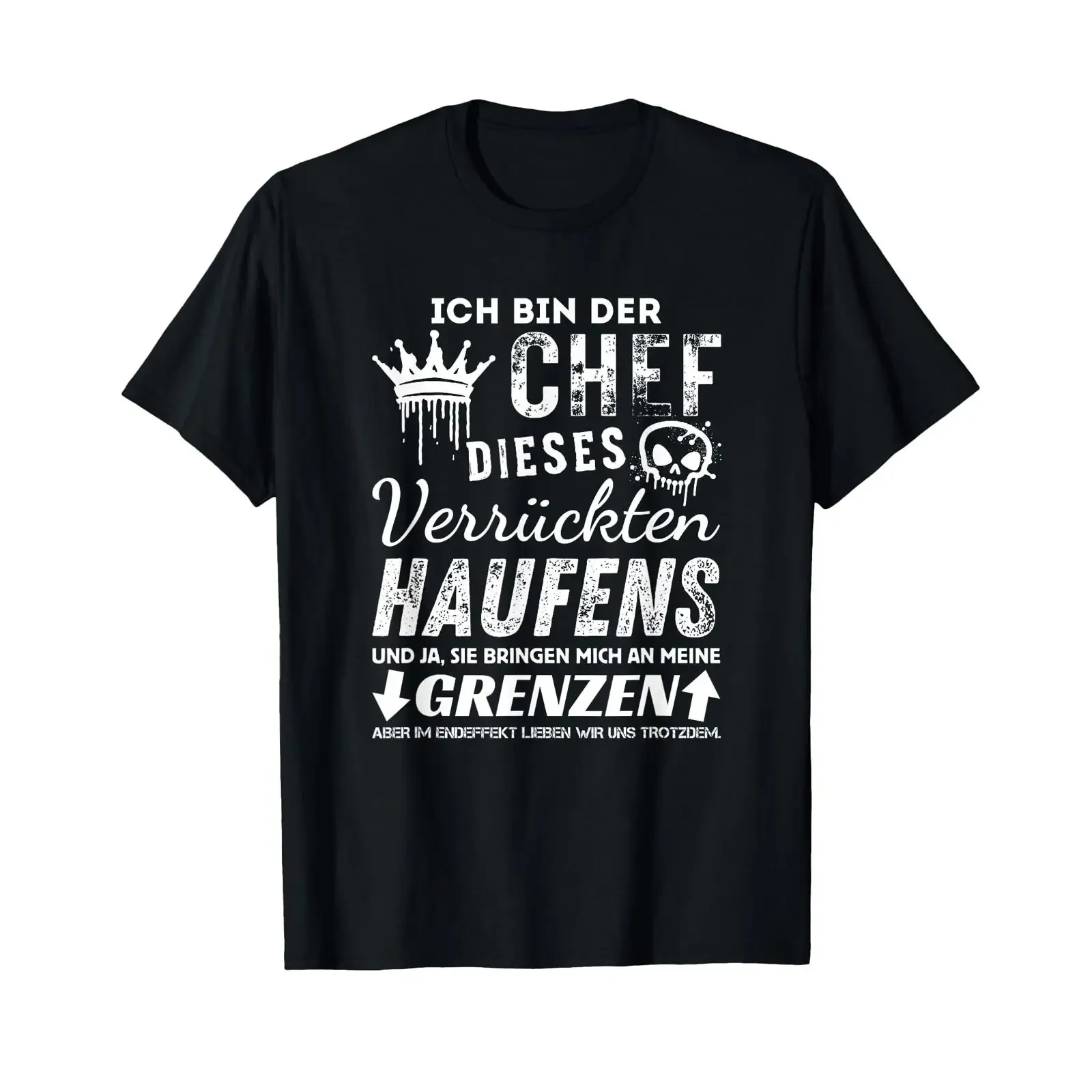 Stolzer Chef des Crazy Bunen, t-shirt noir vintage avec citations amusantes, graphique tendance, extensible, respirant, unisexe