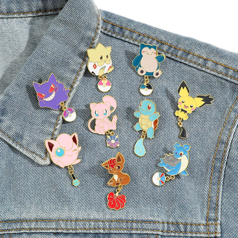 

9 Pcs Pokemon Pikachu Hard Enamel Pin Collect Squirtle Elves Cartoon Brooch Backpack Collar Lapel Badge Fashion Jewelry Gifts