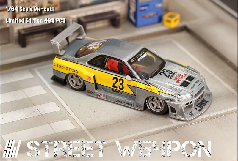 

SW 1:64 No 23 LBWK ER34 Специальная версия Flash Raw, ограниченная серия 500, литые модели автомобилей