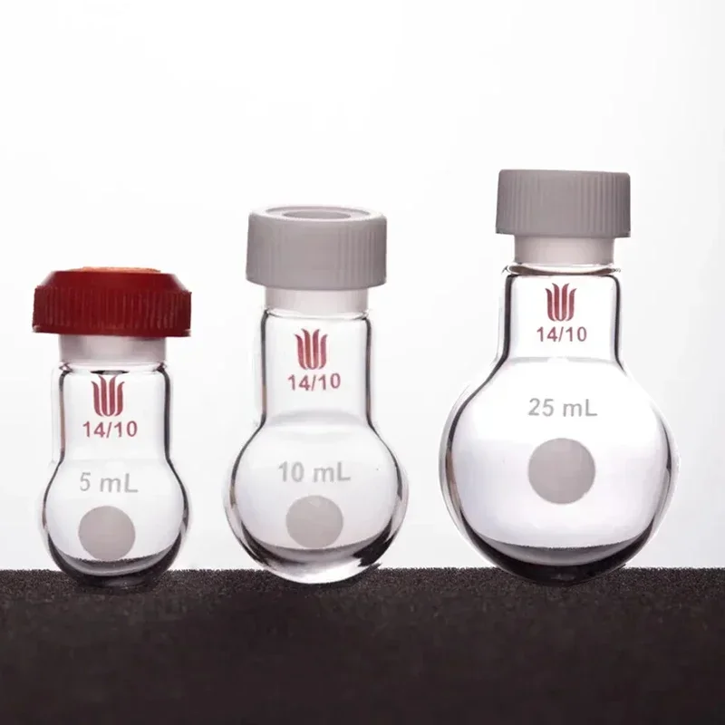 

Laboratory Synthware Microribbed Round Bottom Flask,14/10, Capacity 5/10/25ml Glass Flask