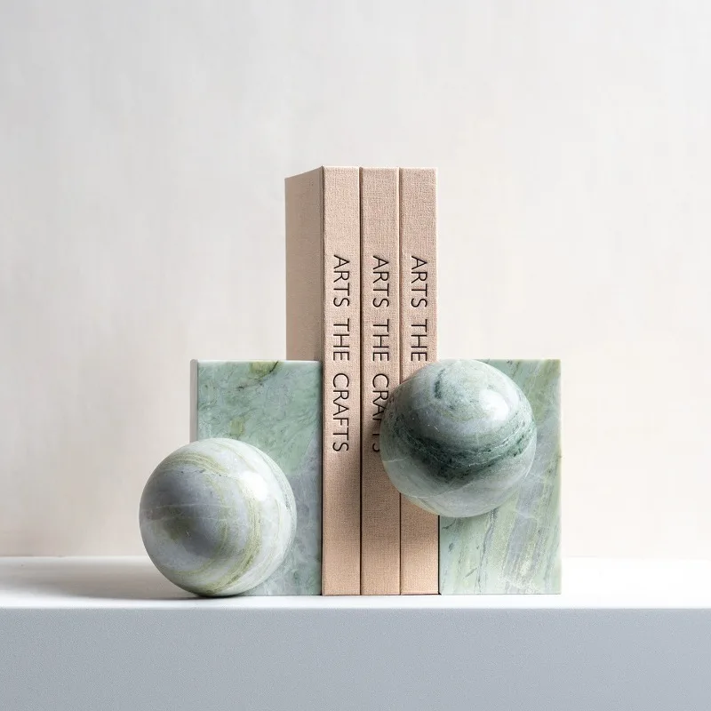 Marble book by study living room TV cabinet light luxury decoration villa club advanced ornament model room