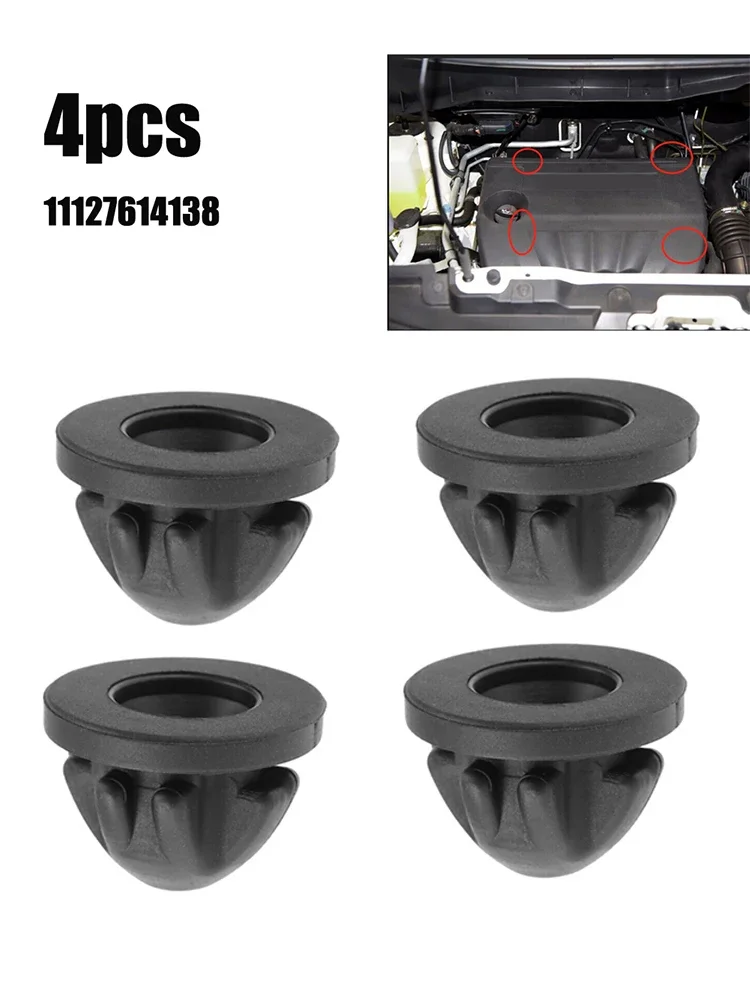 1/4Pcs Engine Cover Trim Rubber Mount Grommet Bush Bump Stop 11127614138 For BMW 1 2 3 4 5 6 7 8 Series X4 E88 E82 F20 F21 G20