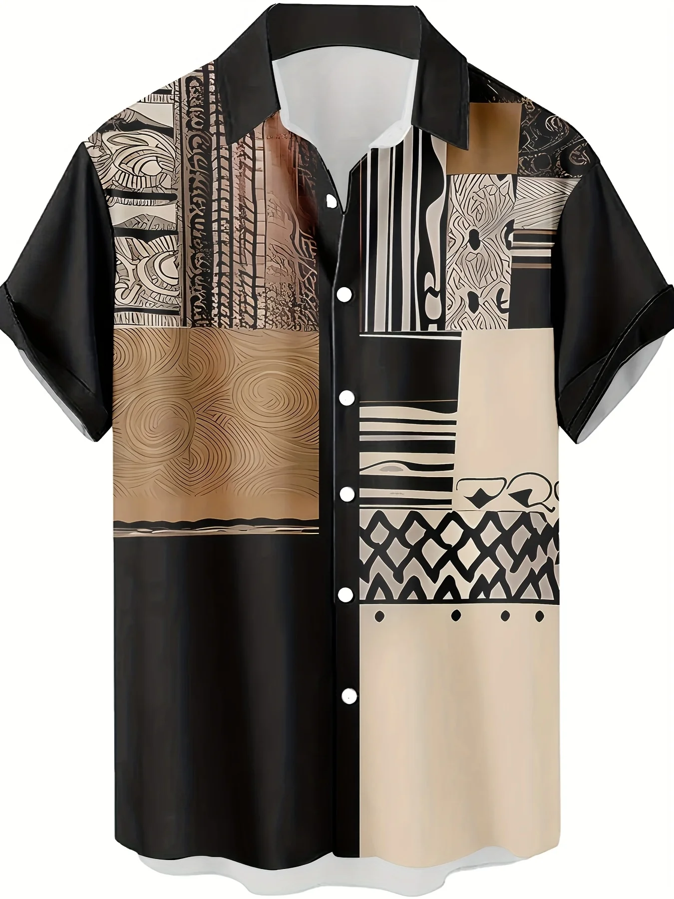 قميص رجالي جديد بأكمام قصيرة لصيف 2025 يسمح بمرور الهواء وخفيف الوزن غير رسمي للتزلج على الجليد ملابس رجالية مطبوعة ثلاثية الأبعاد #1