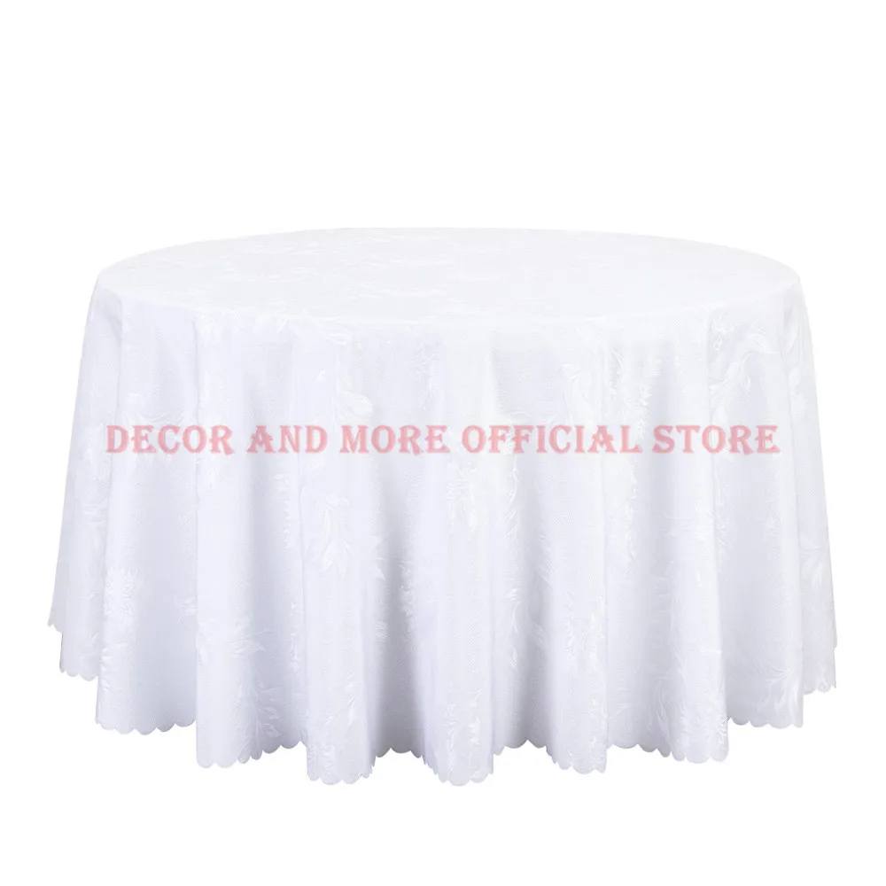 Red Gold White Jacquard Table Cover Round Decor Dining Table Cloth Rectangular Hotel Outdoor Wedding Table Linen Wholesale 260cm