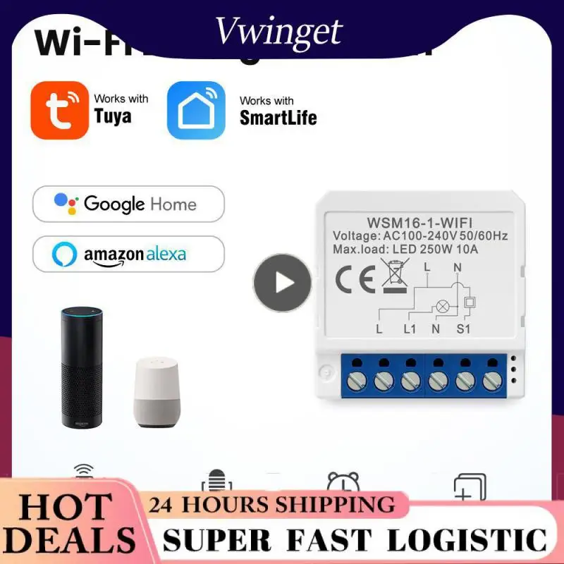 Tuya WiFi Smart Switch 10A Support 2 Way Control Smart Home 1/2/3/4 Gang Need Neutral Wire Works With Alexa Home Alice