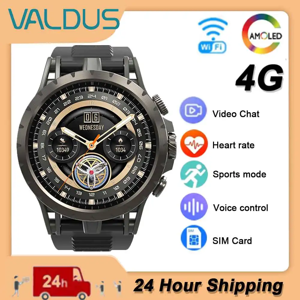 VALDUS 2024 New VG54 Smartwatch AMOLED Man Woman 4G Watch With SIM Card HD Camera GPS WIFI Fitness Sports 32G Rom Smart Watch