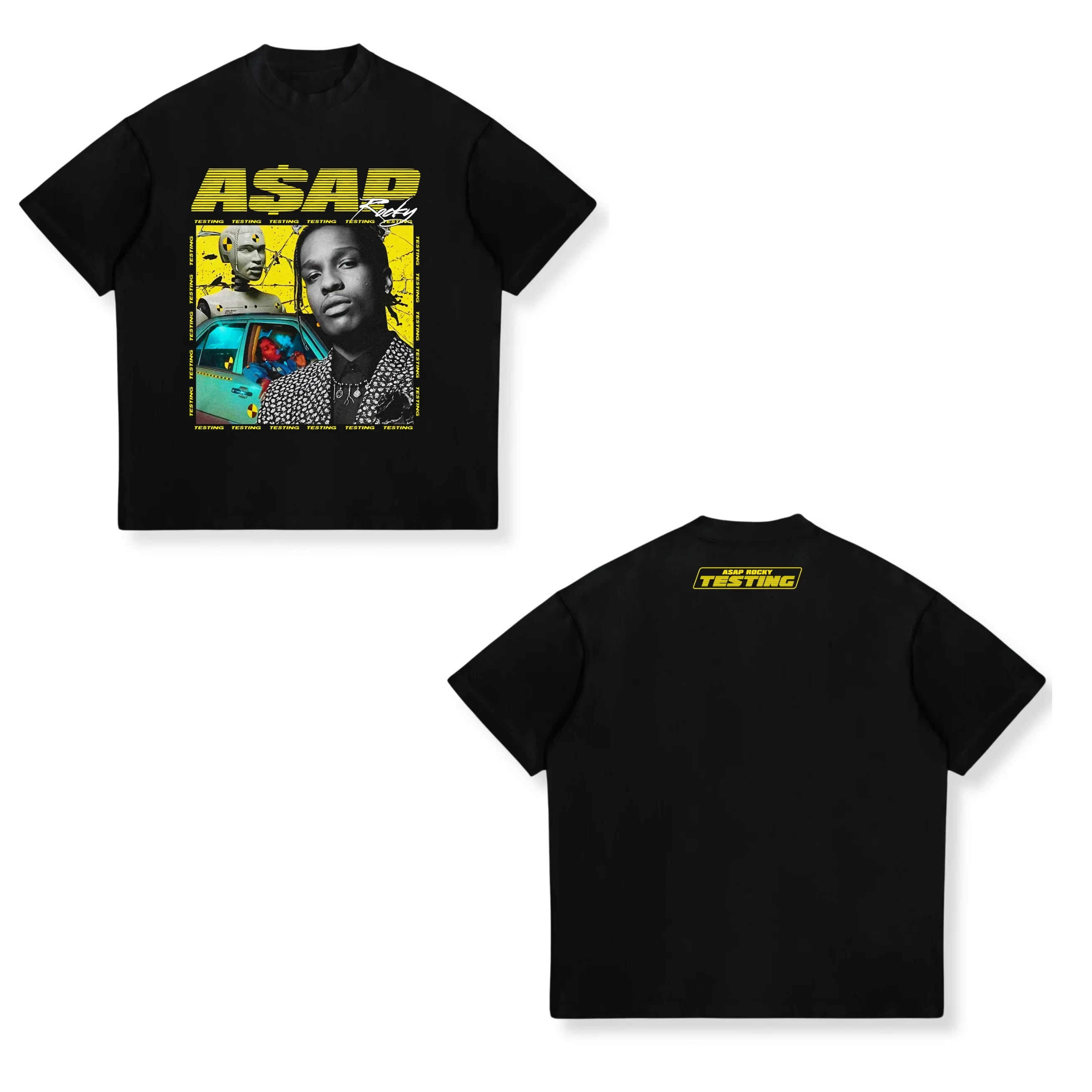 2026 Neues ASAP ROCKY Kurzarm-Print-T-Shirt HIP HOP High Street Gothic T-Shirt für Männer und Frauen mit Porträt-Motiv, locker geschnitten, lässig – Detail 10