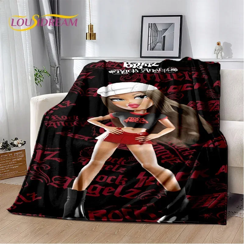 Bratz Cartoon 3D Printed Girls Blanket,Flannel Soft Throw Blanket for Home Bedroom Bed Sofa Picnic Office Hiking Cover Kids Gift