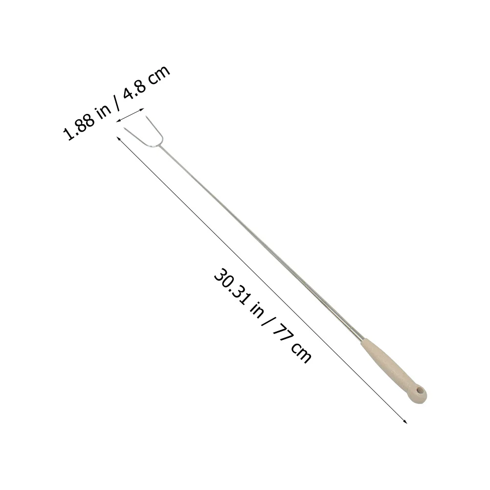 

4Pcs U-Shaped Roasting Sticks Stainless Steel Bbq Fork Outdoor Barbecue Tool Long Handle Meat Roasting Fork Cooking Supplies
