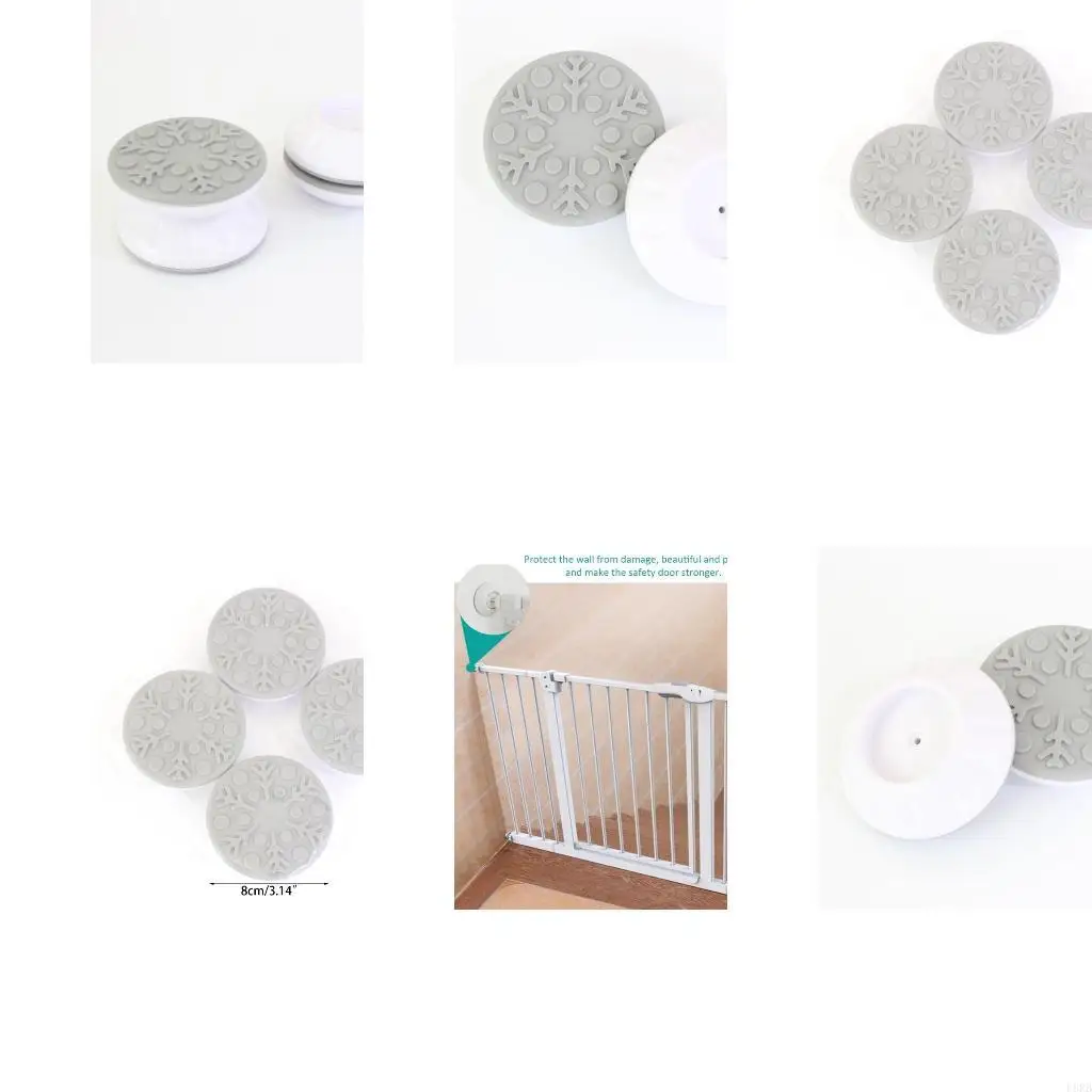 

4Pcs/Set Safety Gate Wall Pads Wall Saver Stair Gate Wall Protector for Baby Gate Door Stair Extension 8cm/3.14in L8RB